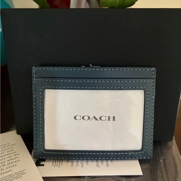 NWT Coach Quilted Denim Slim ID Card Case - Picture 4 of 6